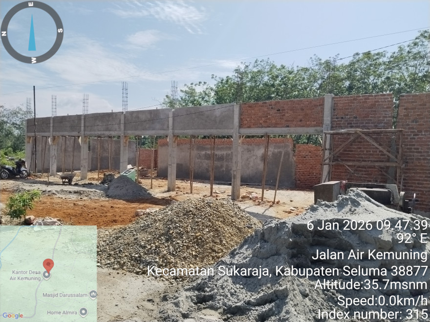 Progres Pembangunan Gedung KDMP Desa Air Kemuning Terus Berjalan